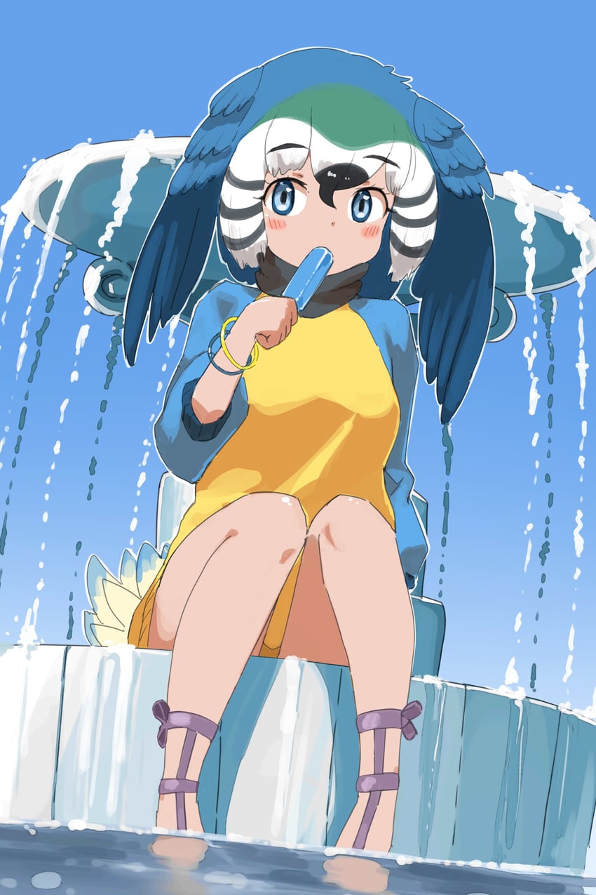 blue-and-yellow macaw (kemono friends) drawn by iwa_(iwafish)