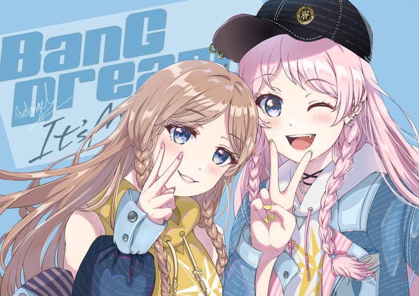 chihaya anon and nagasaki soyo (bang dream! and 1 more) drawn by tangelianleiji1