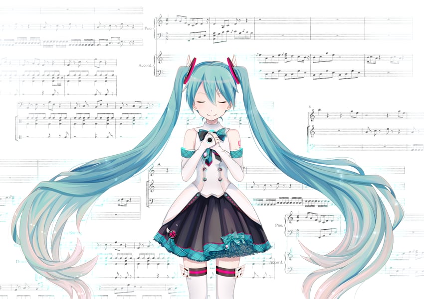 hatsune miku and magical mirai miku (vocaloid and 1 more) drawn by amd_aoneko