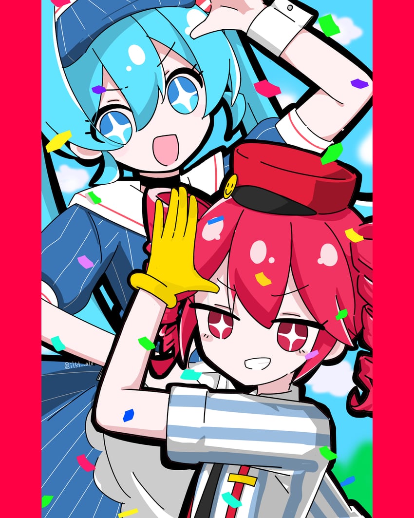 hatsune miku and kasane teto (vocaloid and 2 more) drawn by user_rnru4527