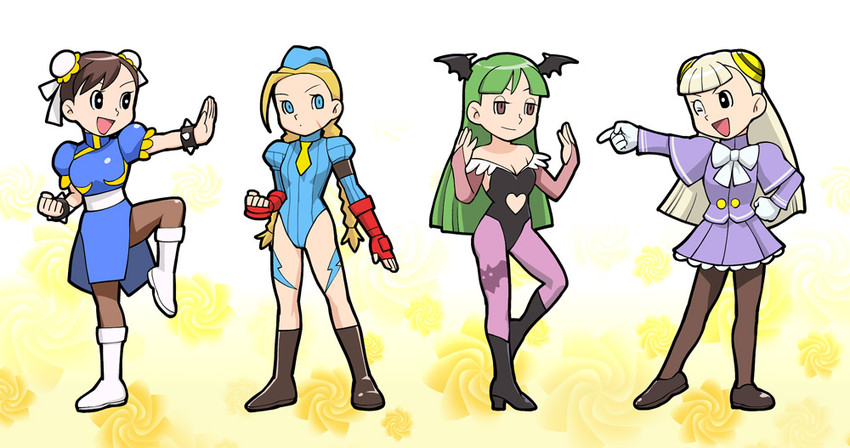 chun-li, morrigan aensland, cammy white, and ingrid (street fighter and 4 more) drawn by ueyama_michirou