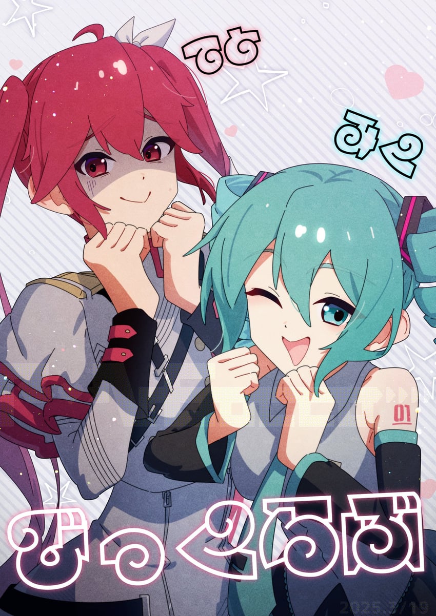 hatsune miku and kasane teto (vocaloid and 2 more) drawn by fin_gocco