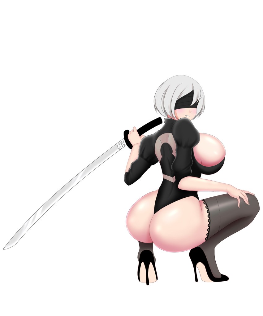 2b and commander (original and 3 more) drawn by mangakay84