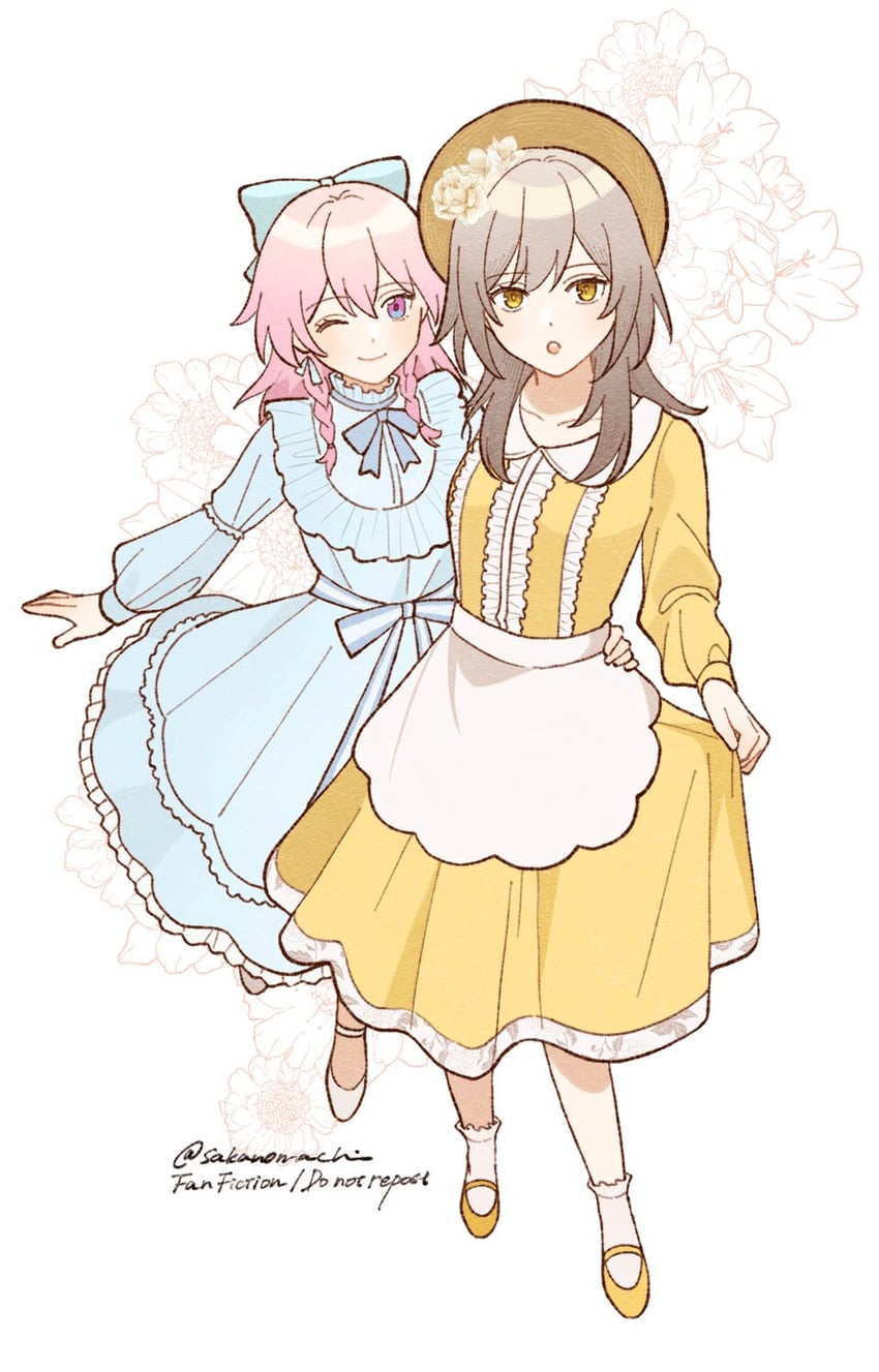 trailblazer, stelle, and march 7th (honkai and 1 more) drawn by sakanomachico