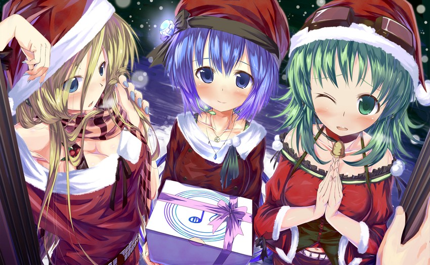 gumi, lily, and aoki lapis (vocaloid) drawn by daidou_(demitasse)
