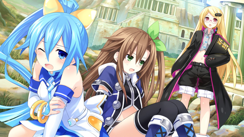 if, sega hatsumi, and sega mega drive (neptune and 2 more) drawn by tsunako