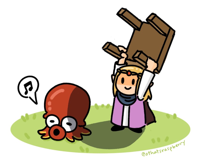 princess zelda and octorok (the legend of zelda and 1 more) drawn by maddie_(othatsraspberry)
