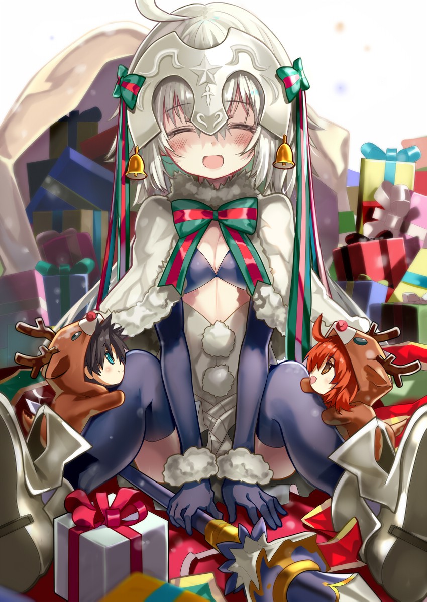 fujimaru ritsuka and jeanne d'arc alter santa lily (fate and 1 more) drawn by shino_(eefy)