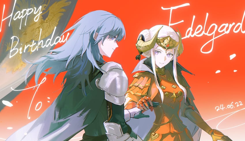female byleth and edelgard von hresvelg (fire emblem and 1 more) drawn by artuvia