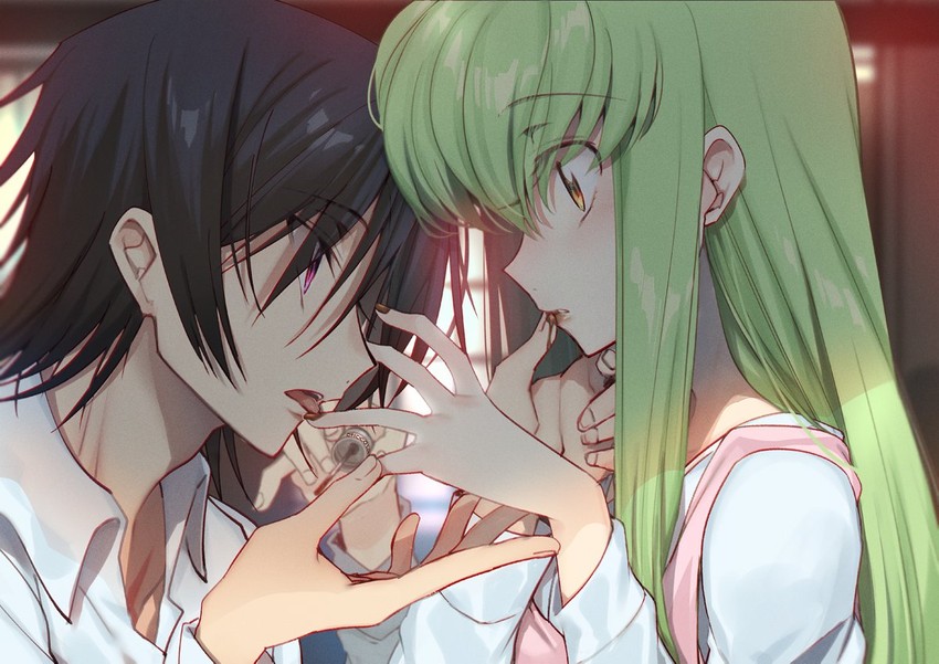 c.c. and lelouch vi britannia (code geass) drawn by creayus