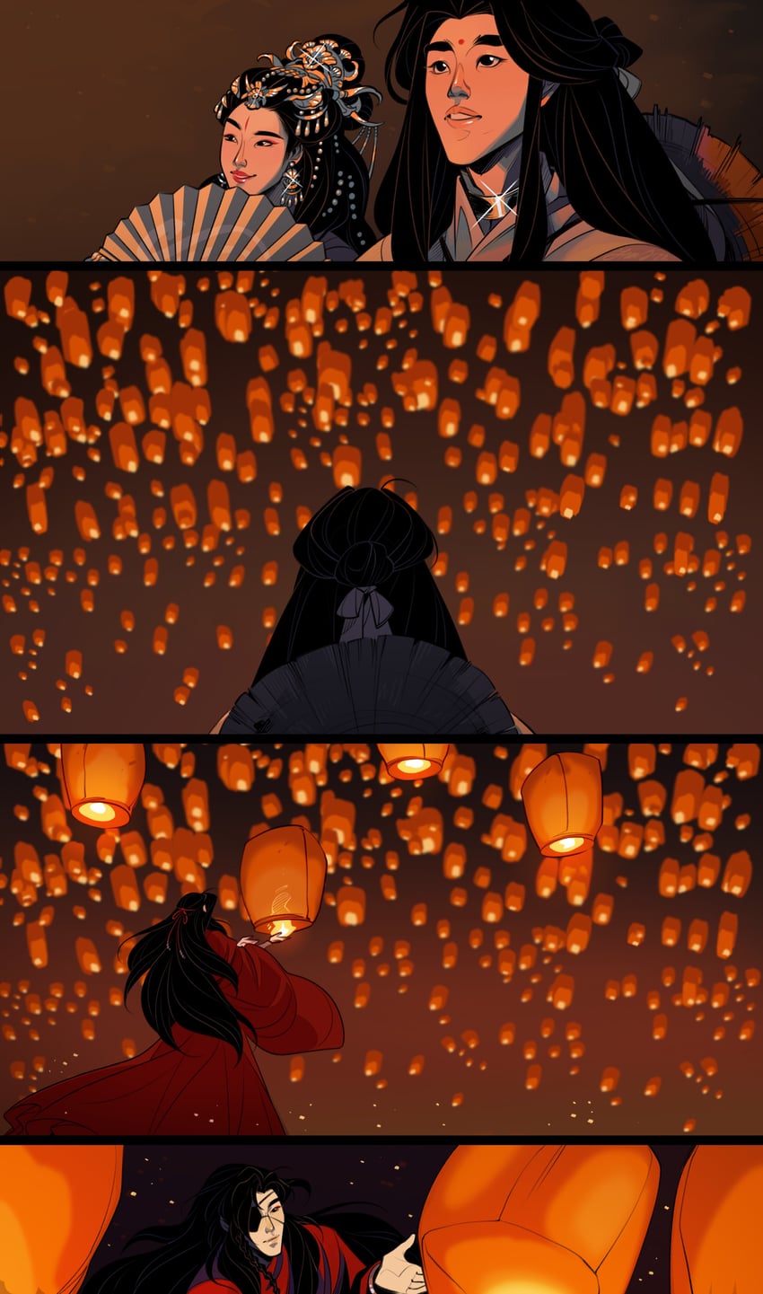 xie lian, hua cheng, and shi qingxuan (tianguan cifu) drawn by fmd