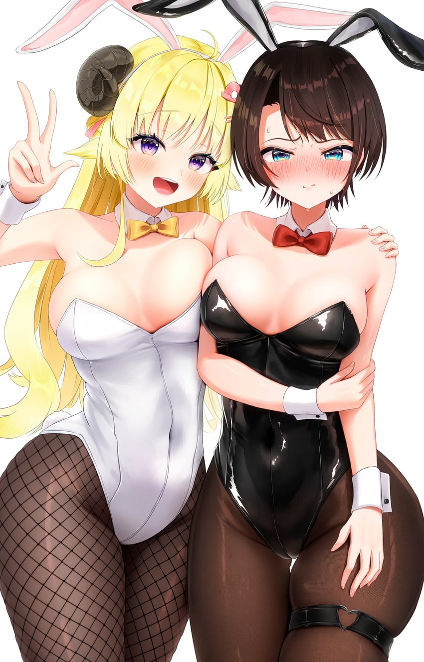 oozora subaru and tsunomaki watame (hololive) drawn by takotakochan_1006
