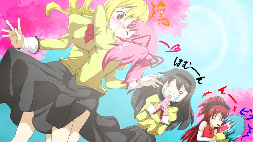 akemi homura, kaname madoka, miki sayaka, sakura kyoko, and tomoe mami (mahou shoujo madoka magica) drawn by norun_(lunatichigh0)