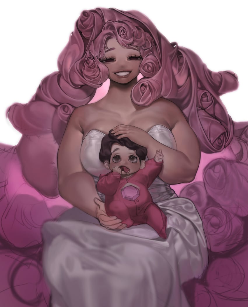 steven quartz universe and rose quartz universe (steven universe) drawn by tto_ja