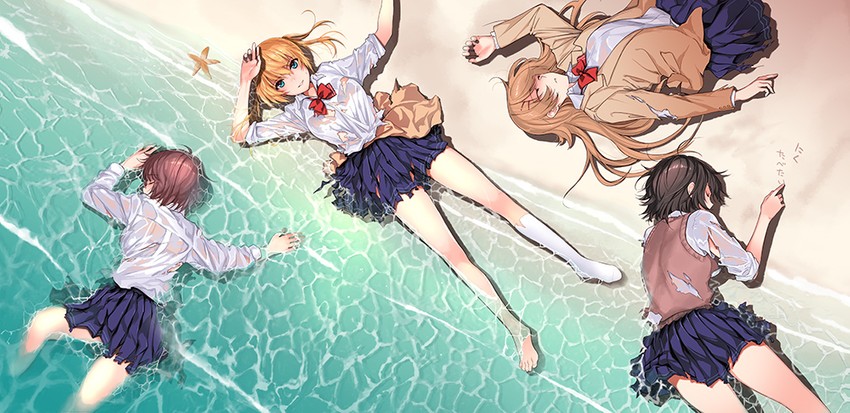 onishima homare, kujou shion, amatani mutsu, and suzumori asuka (sounan desuka?) drawn by sagara_riri