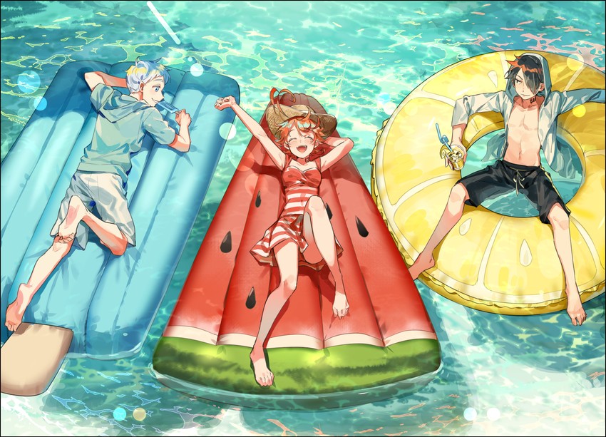 emma, norman, and ray (yakusoku no neverland) drawn by yala1453