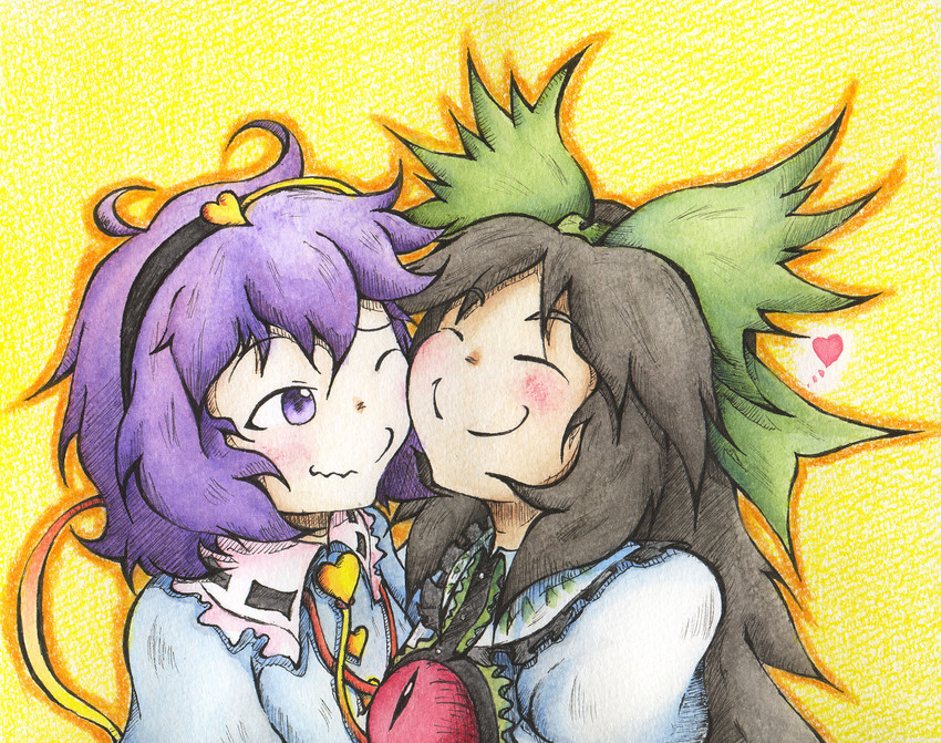 komeiji satori and reiuji utsuho (touhou) drawn by f_tyuni