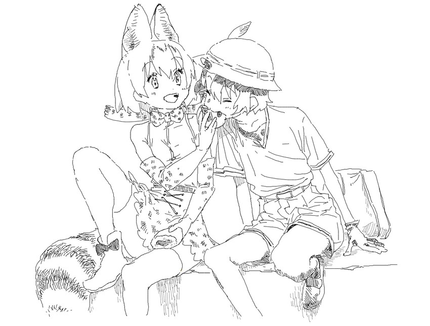 serval and kaban (kemono friends) drawn by gen-san_(x_xxxg)