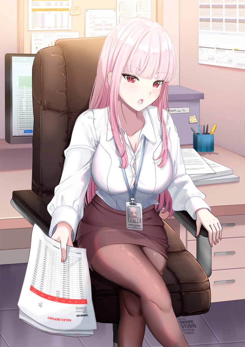 mori calliope (hololive and 1 more) drawn by orihimestudio