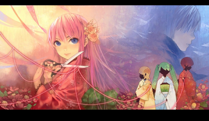 hatsune miku, kagamine rin, megurine luka, kaito, meiko, and 5 more (vocaloid and 2 more) drawn by ushi_(newrein)