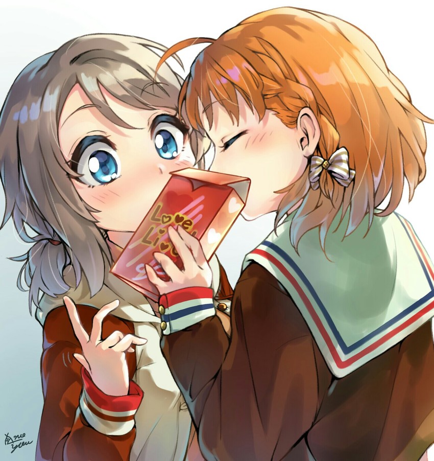 watanabe you and takami chika (love live! and 1 more) drawn by takenoko_no_you