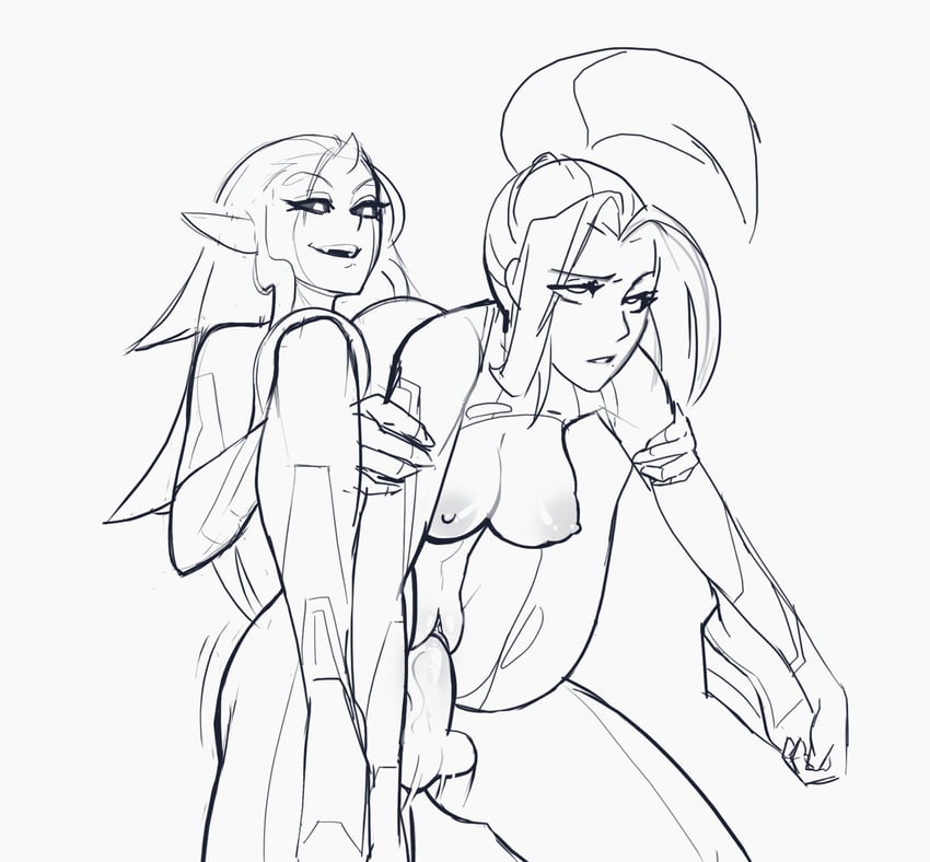 samus aran and dark samus (metroid and 1 more) drawn by kenjanoishi