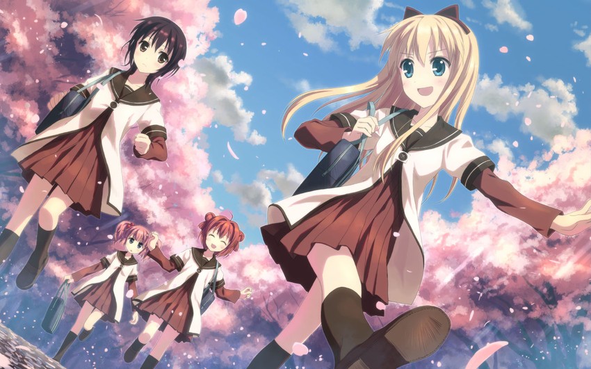 toshinou kyouko, akaza akari, funami yui, and yoshikawa chinatsu (yuruyuri) drawn by yuuki_tatsuya