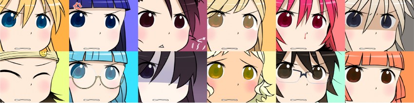 kageyama torako, nonomura ayumi, saotome suzume, kazamatsuri touma, ooba minato, and 7 more (hyakko) drawn by katou_haruaki