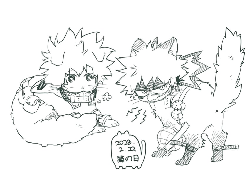 midoriya izuku and bakugou katsuki (boku no hero academia) drawn by qhsrp_moy