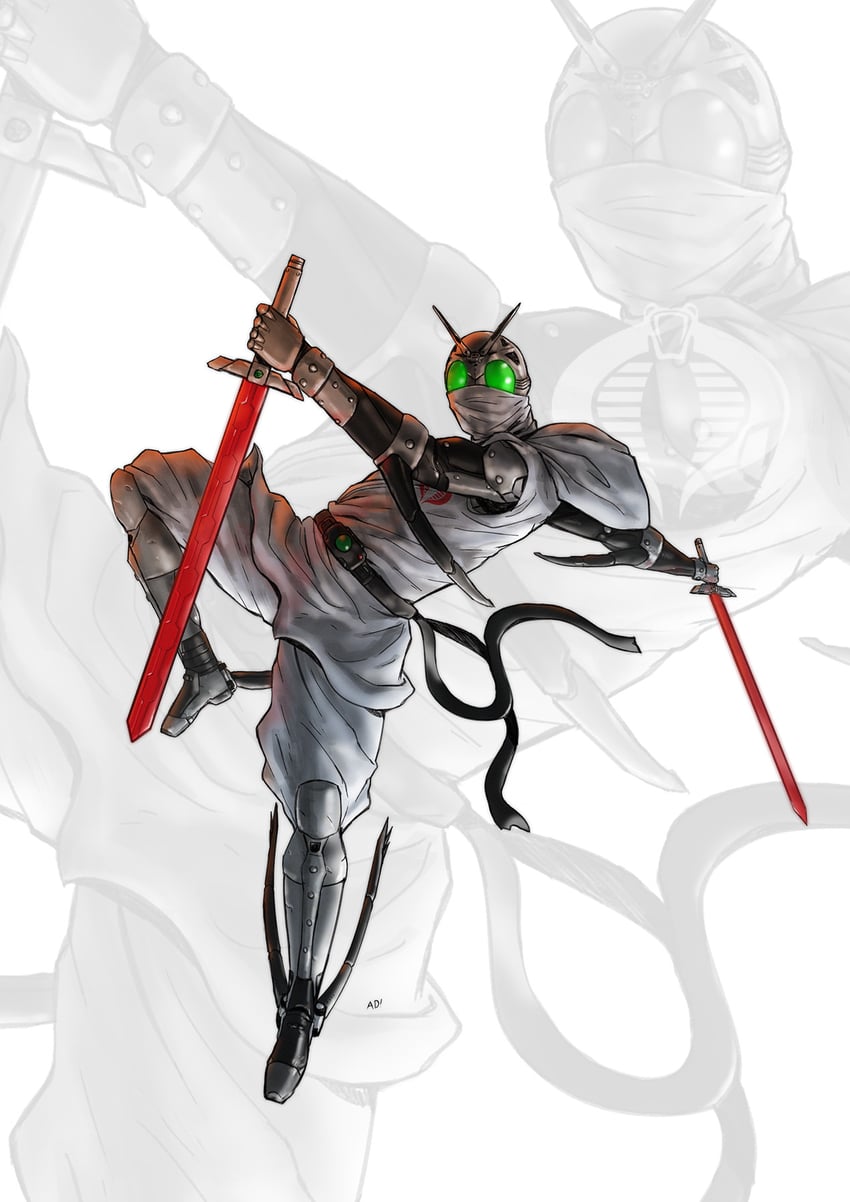 shadow moon and storm shadow (kamen rider and 2 more) drawn by adi_(adivider)