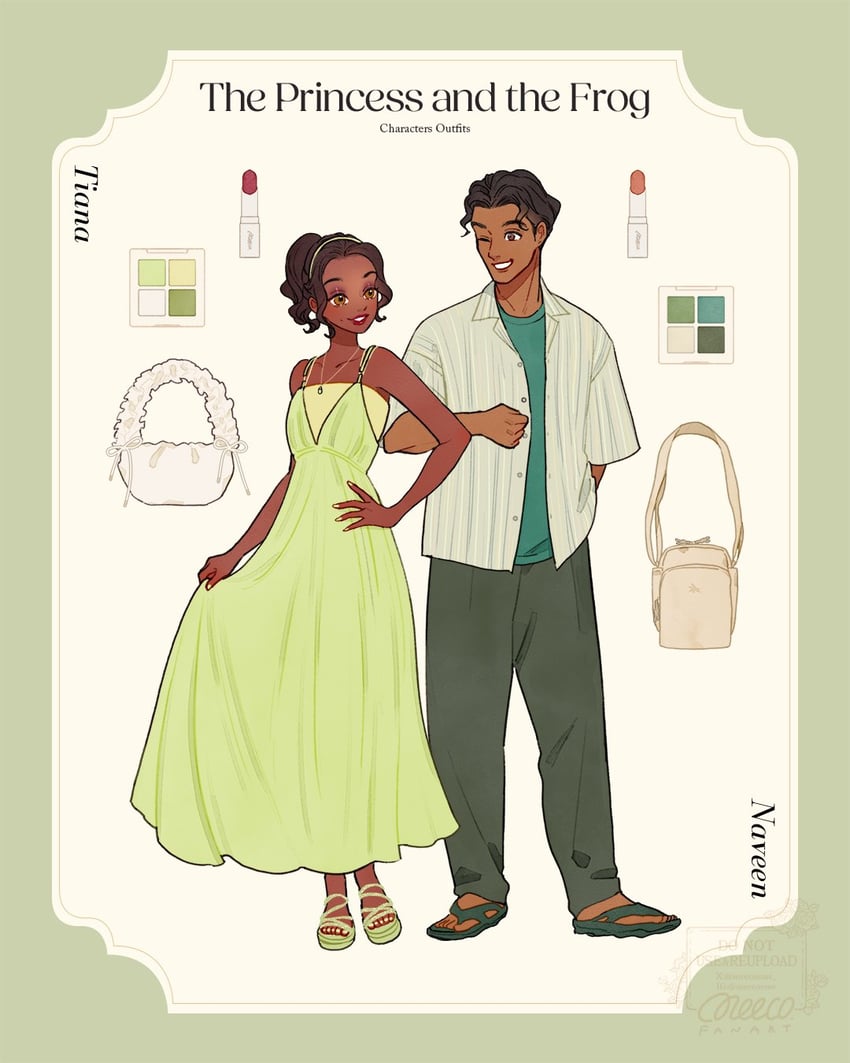 tiana and prince naveen (the princess and the frog) drawn by meecosme