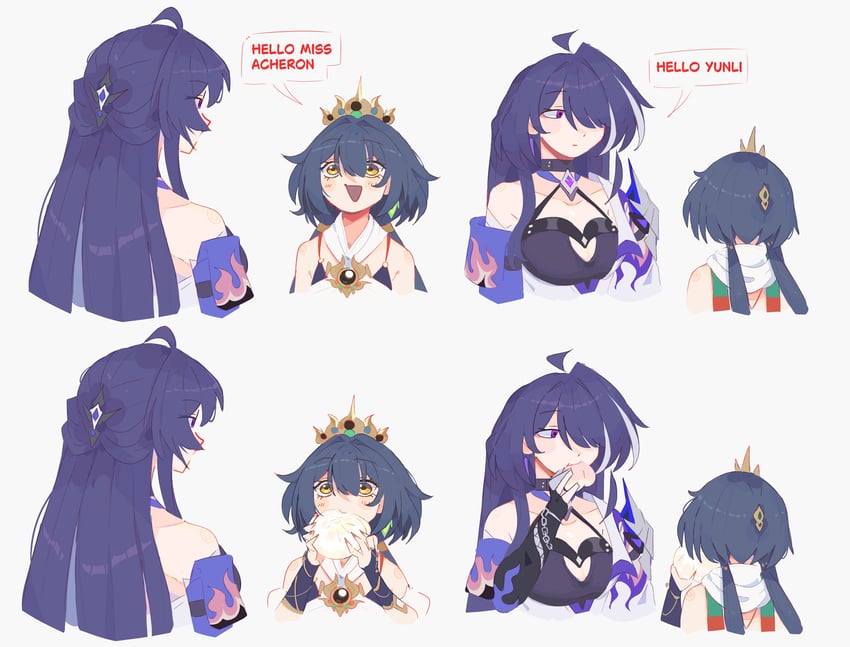 acheron and yunli (honkai and 1 more) drawn by unfamousradish