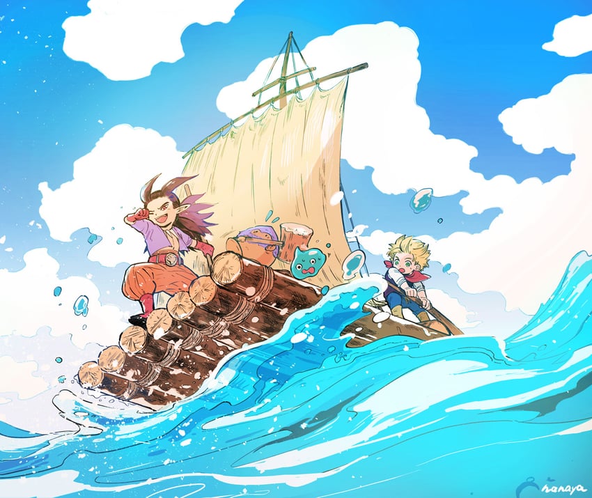 slime, sidoh, male builder, and hammerhood (dragon quest and 1 more) drawn by itumu