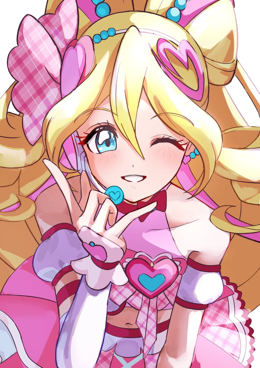 sakura uta and cure idol (precure and 1 more) drawn by takahashi_hizumi
