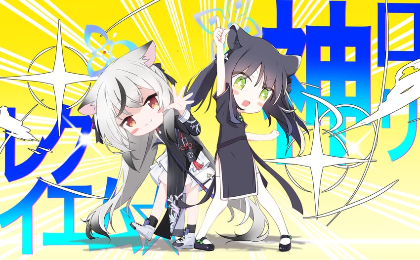 kokona and shun (blue archive and 1 more) drawn by ayahosiyuki
