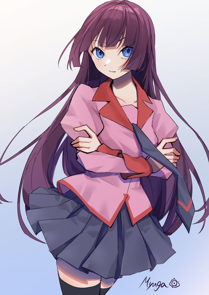senjougahara hitagi (monogatari and 1 more) drawn by myuga66666