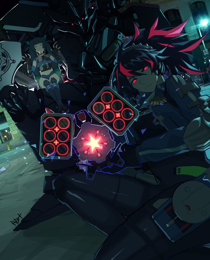 zhu yuan, qingyi, and barricade (zenless zone zero and 1 more) drawn by heartbreak_juan