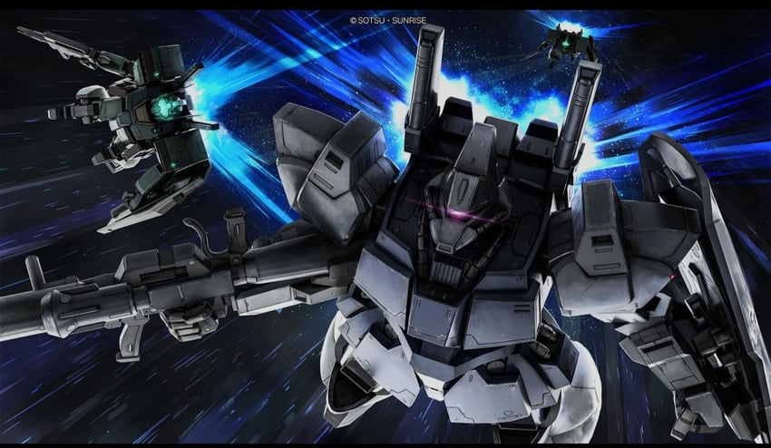 gm iii, galbaldy beta, and galbaldy beta high mobility type (gundam and 3 more) drawn by tenjin_hidetaka