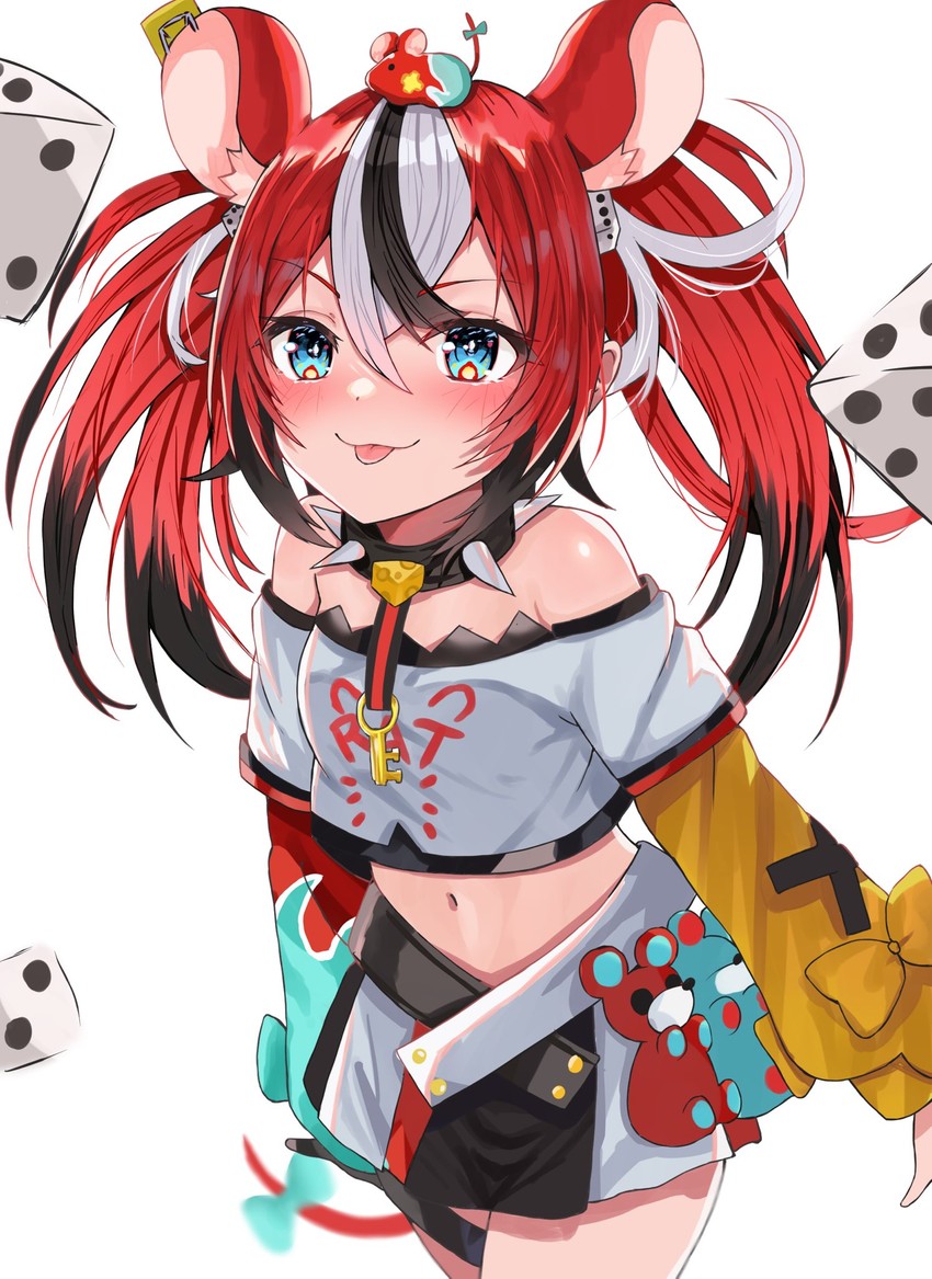 hakos baelz and mr. squeaks (hololive and 1 more) drawn by tenpura_noraneko