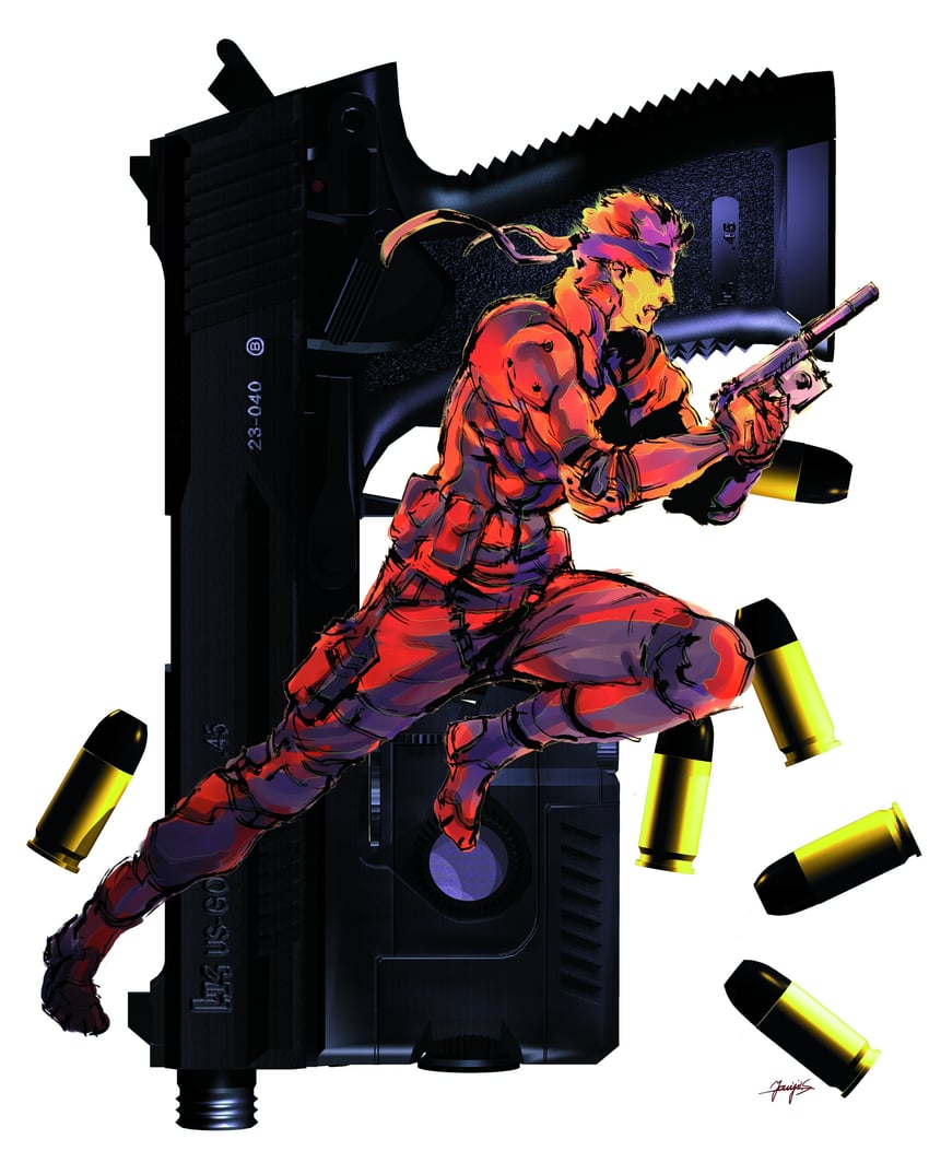 solid snake (metal gear and 1 more) drawn by shinkawa_youji