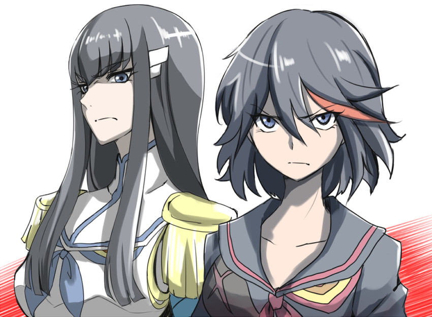 matoi ryuuko, senketsu, kiryuuin satsuki, and junketsu (kill la kill) drawn by tsukikage_oyama