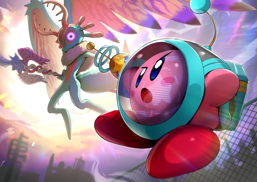 kirby, fecto elfilis, ranger kirby, and space ranger kirby (kirby and 1 more) drawn by gonzarez
