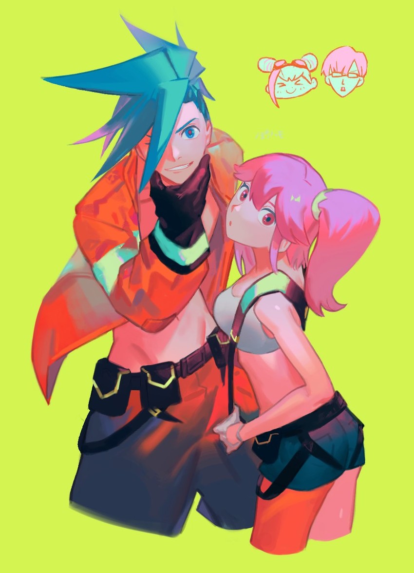 galo thymos, aina ardebit, lucia fex, and remi puguna (promare) drawn by pofu31
