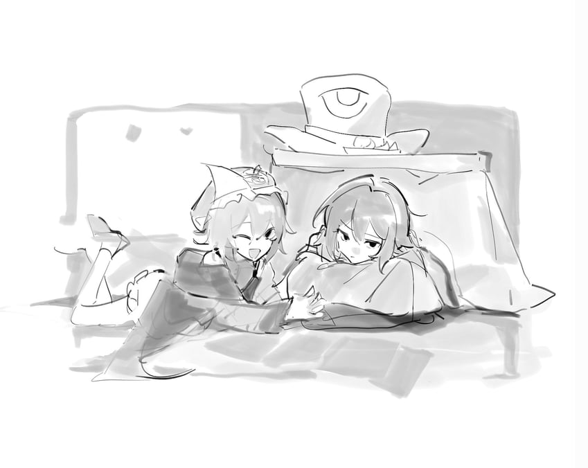 enraku tsubakura and shitodo kuroji (len'en) drawn by yoiame
