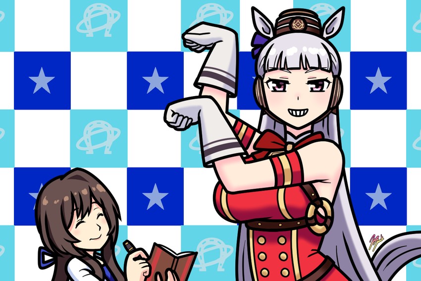 gold ship and otonashi etsuko (umamusume and 2 more) drawn by jazz_jack
