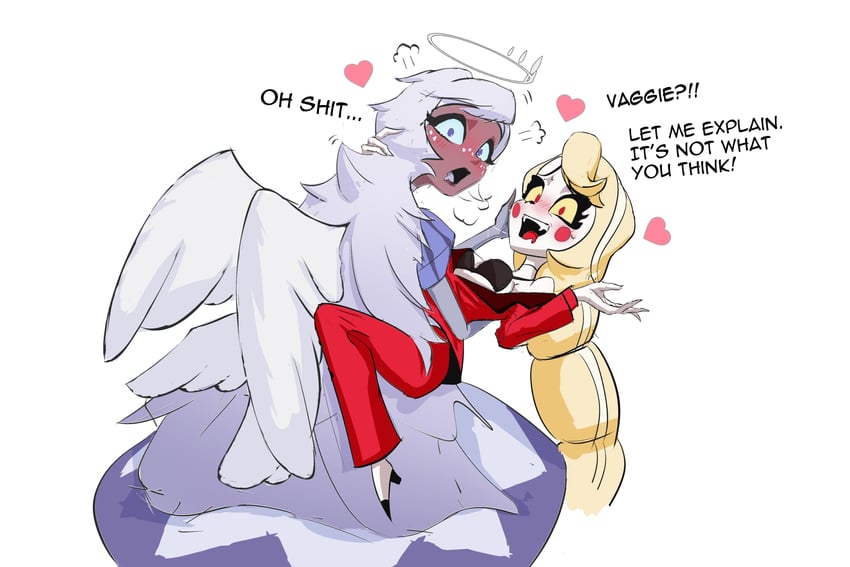 charlie morningstar and emily (hazbin hotel) drawn by grimmie02