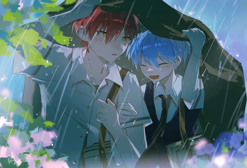 shiota nagisa and akabane karma (ansatsu kyoushitsu) drawn by bioo_dd