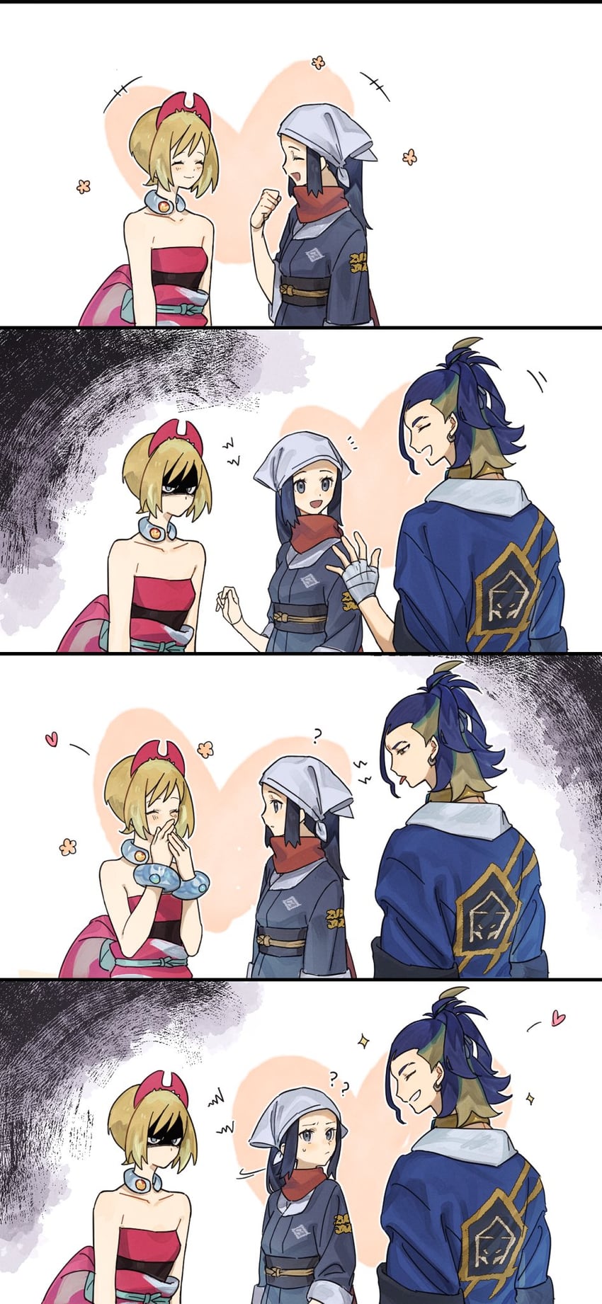 akari, irida, and adaman (pokemon and 1 more) drawn by uhuhu