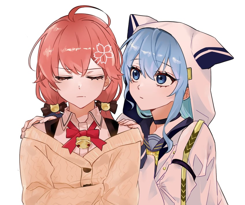 hoshimachi suisei and sakura miko (hololive) drawn by ivi_1596