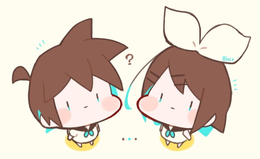 kagamine rin and kagamine len (vocaloid) drawn by kitsune_no_ko